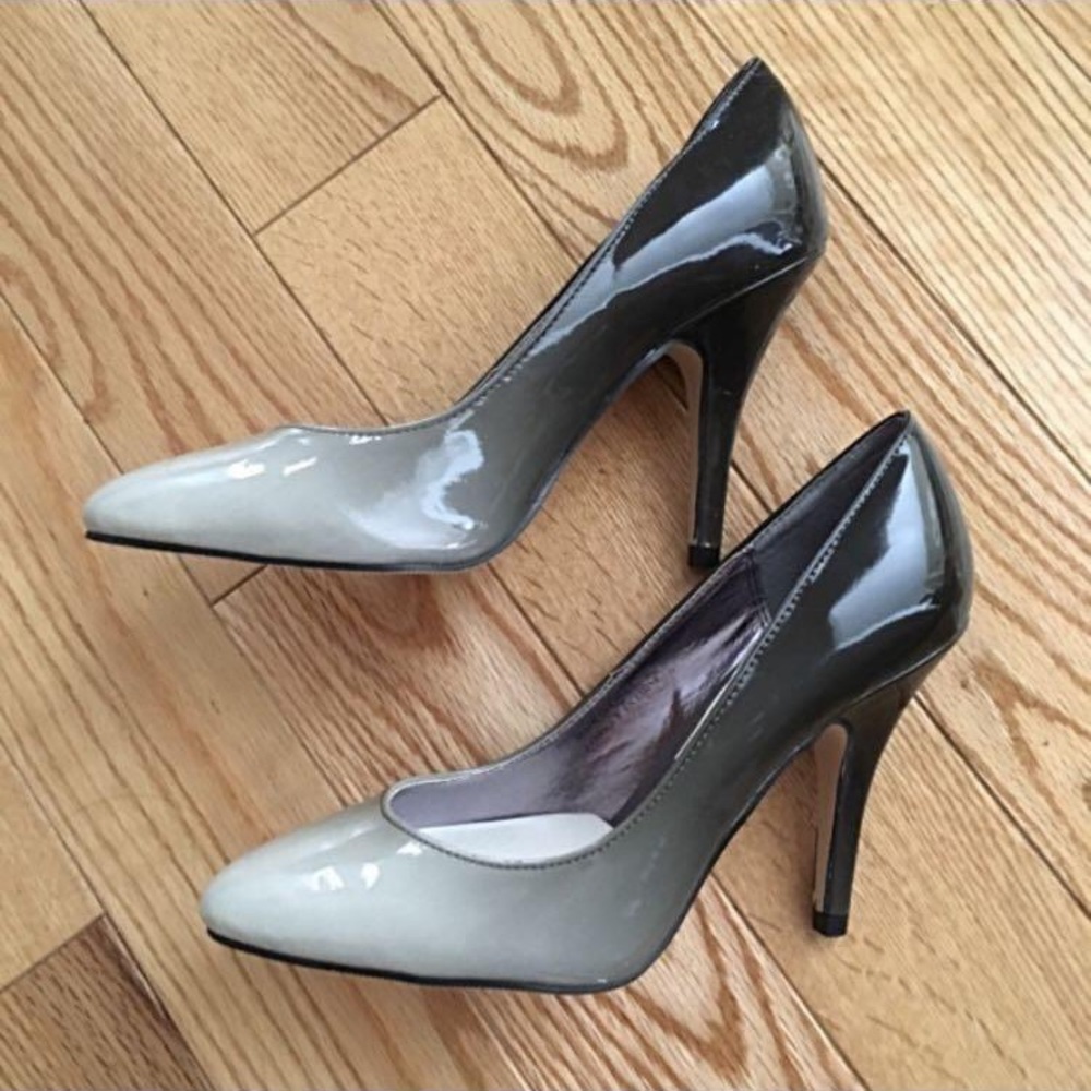 🩶 Ombre Grey & Black Heels Synthetic Patent